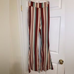 Stripped flare leggings